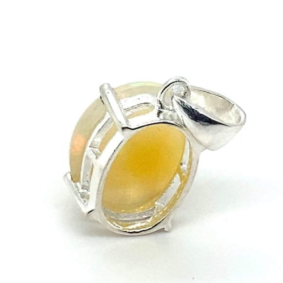 Precious Opal 8.50ct Platinum Silver Pendant - Picture 5 of 7